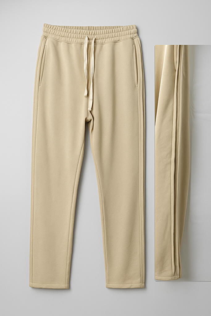 سويت بانتس رجالي واسع الساق بتصميم أنيق – بيج