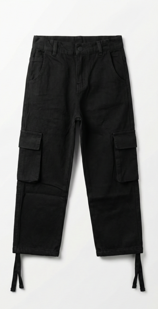 بنطلون جبردين وايد ليج أولادي اسود