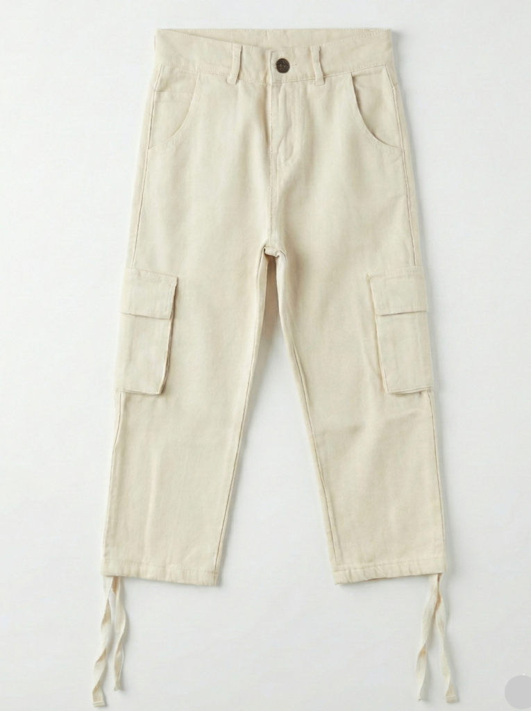 بنطلون جبردين وايد ليج أولادي اوف وايت